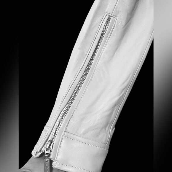 Affliction | Women’s Affliction White Leather jacket studded crop jacket NWT XL - Picture 9 of 13